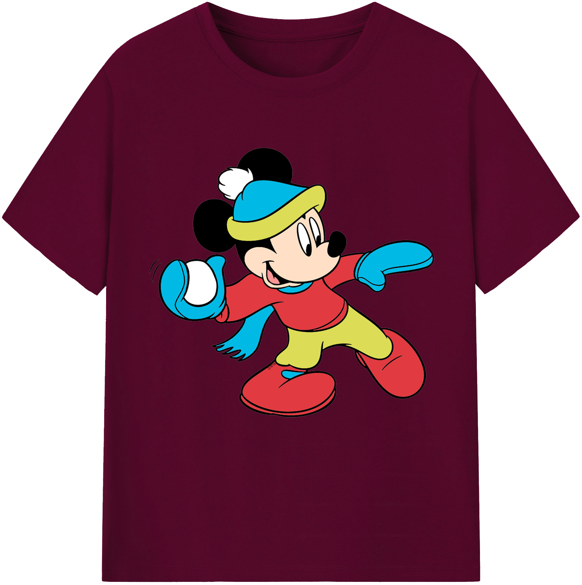 （画像用） ミッキーマウス Mickey Mouse レディースカジュアルプリントTシャツ（綿100％）
